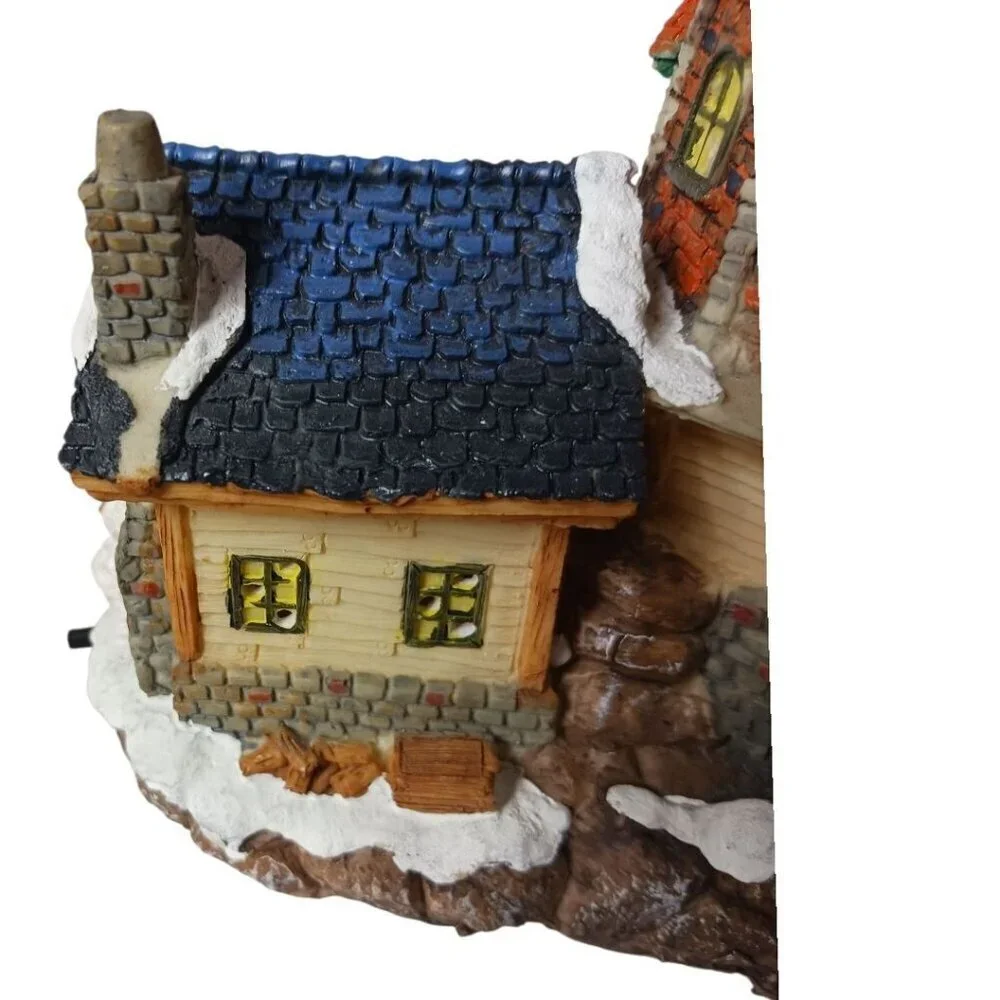 Collectible Resin Lighted Animated Windmill Christmas Village 11.5'tall